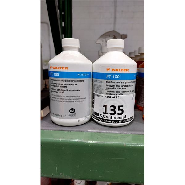 NETTOYANT POUR SURFACES EN ACIER INOXYDABLE ET EN VERRE WALTER FT 100