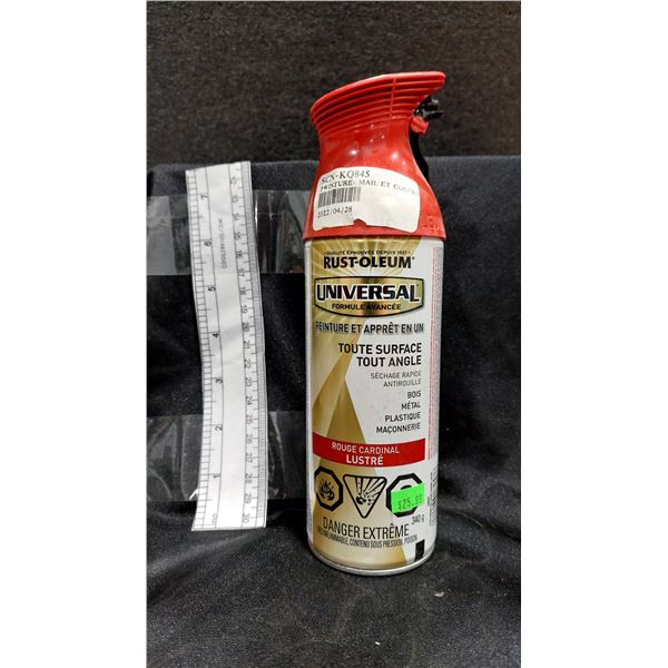 PEINTURE ET APPRÊT TOUT-EN-UN RUST-OLEUM UNIVERSAL, ROUGE CARDINAL LUSTRÉ