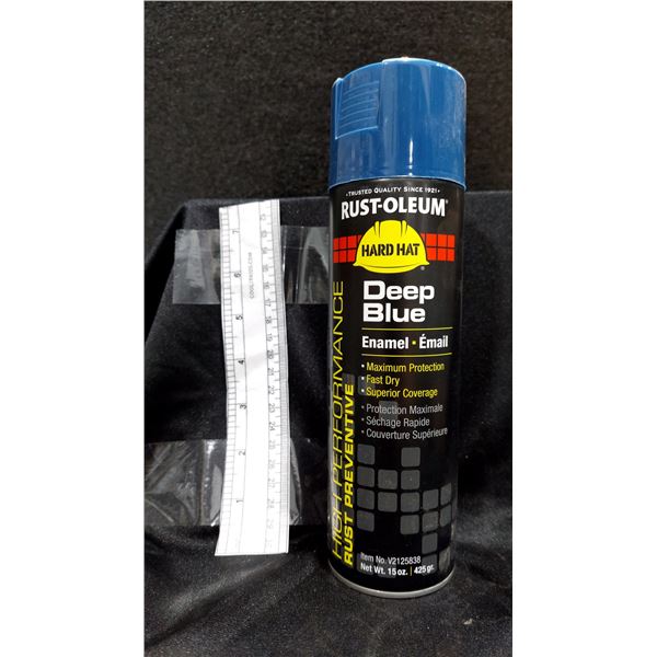 LOT DE 15 CANNES DE PEINTURE ÉMAIL BLEUE ASSORTIES, 15 OZ
