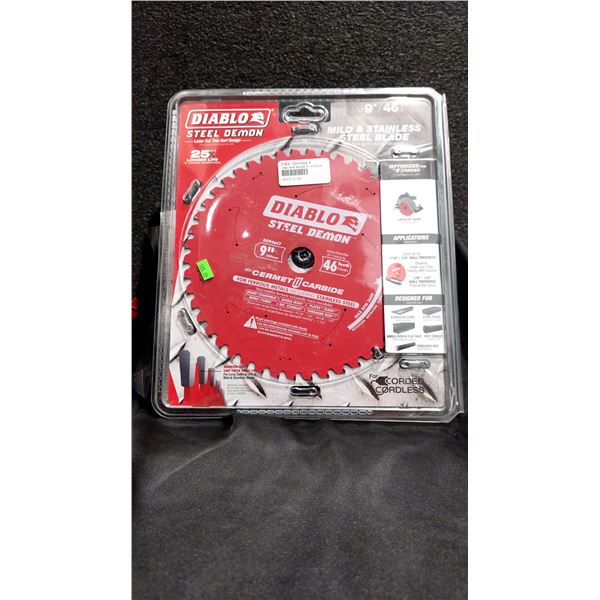 LAME DE SCIE DIABLO, 9 PO, 46 DENTS, ALÉSAGE 1 PO, POUR MÉTAUX FERREUX ET ACIER INOXYDABLE