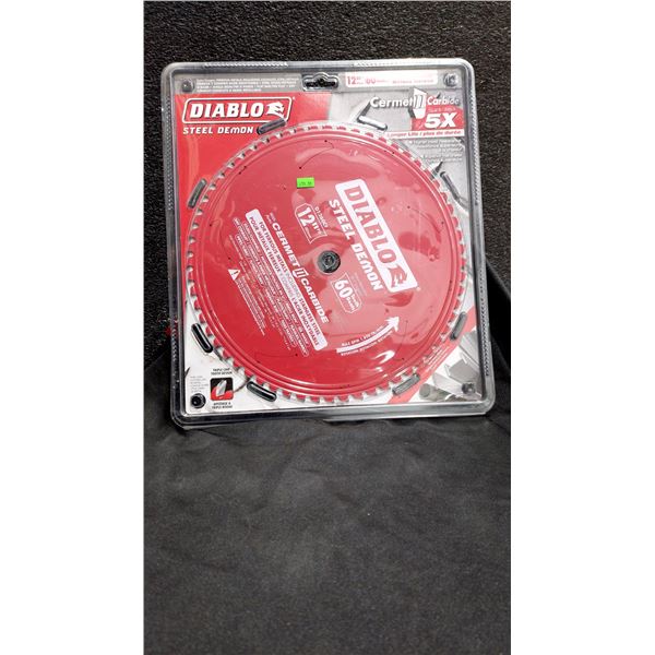 LAME DE SCIE DIABLO, 12 PO, 60 DENTS, ALÉSAGE 1 PO, POUR MÉTAUX FERREUX ET ACIER INOXYDABLE