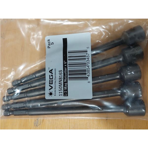 PAQUET DE 5 TOURNE-ÉCROUS MAGNÉTIQUES VEGA 1150MN816S 1/2 PO X 6 PO