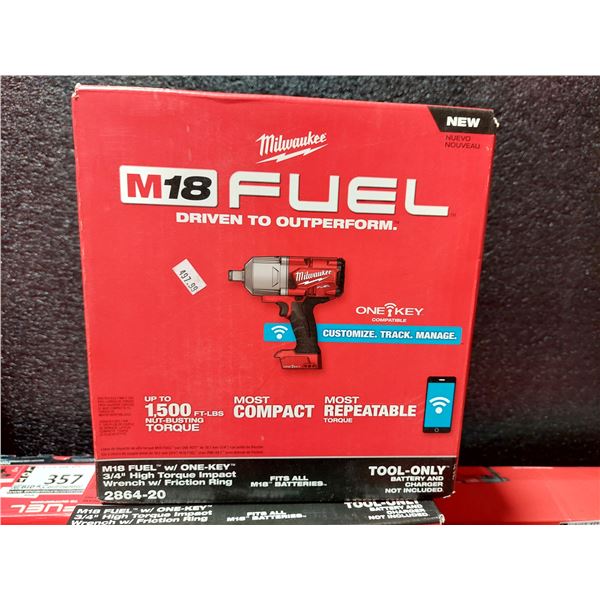 CLÉ À CHOCS 3/4 PO MILWAUKEE M18 FUEL 2864-20, OUTIL SEULEMENT