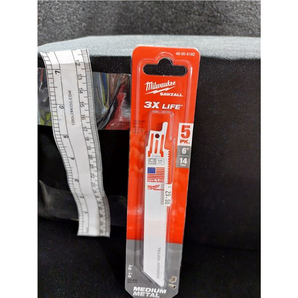PAQUET DE 5 LAMES SAWZALL MILWAUKEE 6 PO 14 TPI POUR MÉTAL