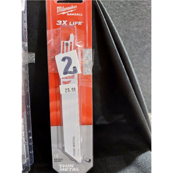 LOT DE 7 PAQUETS DE LAMES SAWZALL MILWAUKEE ASSORTIES