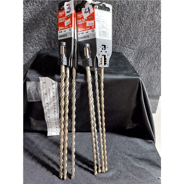 LOT DE 7 MÈCHES À BÉTON MILWAUKEE ASSORTIES