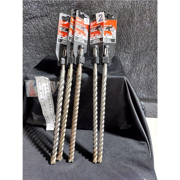 LOT DE 5 MÈCHES À BÉTON MILWAUKEE SDS PLUS ASSORTIES