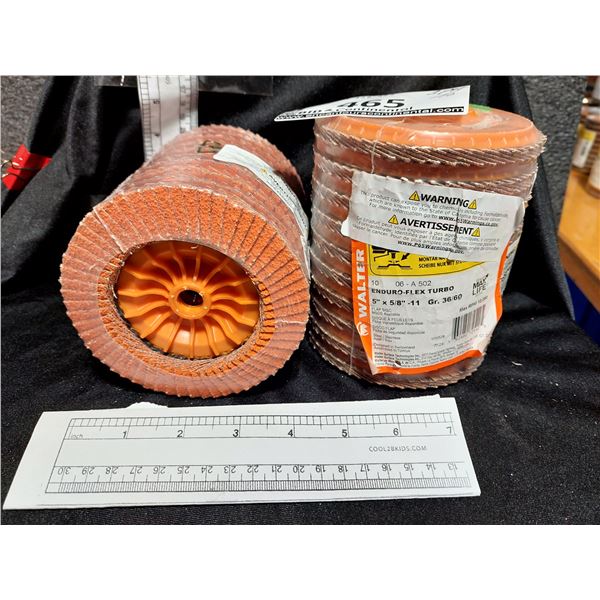 PAQUET DE 10 DISQUES À FEUILLETS WALTER ENDURO-FLEX TURBO 5 PO X 5/8-11, GRAIN 36/60