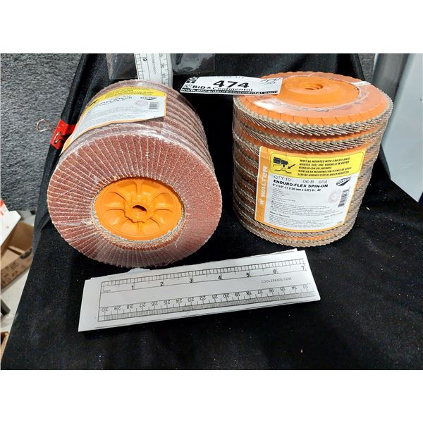PAQUET DE 10 DISQUES À FEUILLETS WALTER ENDURO-FLEX SPIN-ON 6 PO X 5/8-11, GRAIN 40