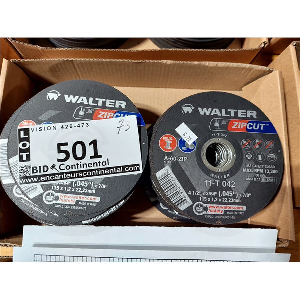 DISQUE DE COUPE WALTER ZIPCUT A-60-P POUR ACIER ET ACIER INOXYDABLE, 4-1/2 PO X 3/64 PO X 7/8 PO