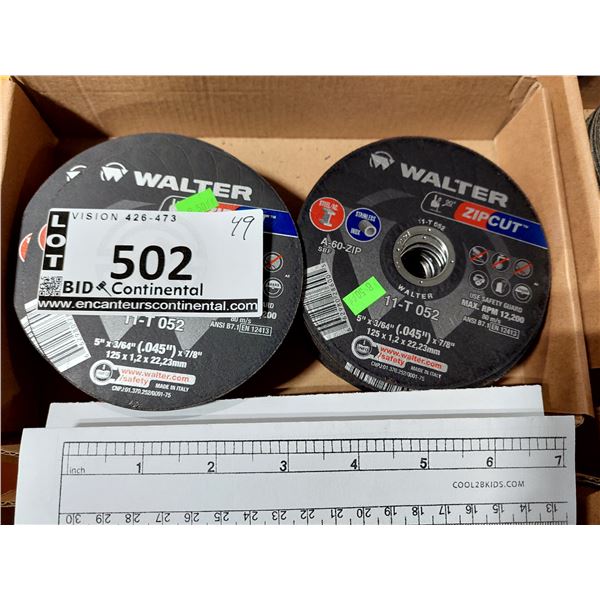 DISQUE DE COUPE WALTER ZIPCUT A-60-P POUR ACIER ET ACIER INOXYDABLE, 5 PO X 3/64 PO X 7/8 PO