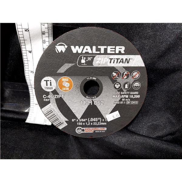 DISQUE DE COUPE WALTER ZIP TITAN POUR TITANE ET LAITON, 6 PO X 3/64 PO X 7/8 PO