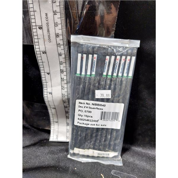 PAQUET DE 10 EMBOUTS DE TOURNEVIS CARRÉS NO 1, 6 PO