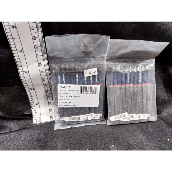 PAQUET DE 10 EMBOUTS DE TOURNEVIS PHILLIPS NO 2, 3-1/2 PO