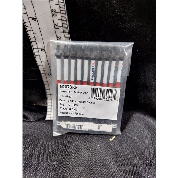 PAQUET DE 10 EMBOUTS DE TOURNEVIS CARRÉS NO 2, 3-1/2 PO