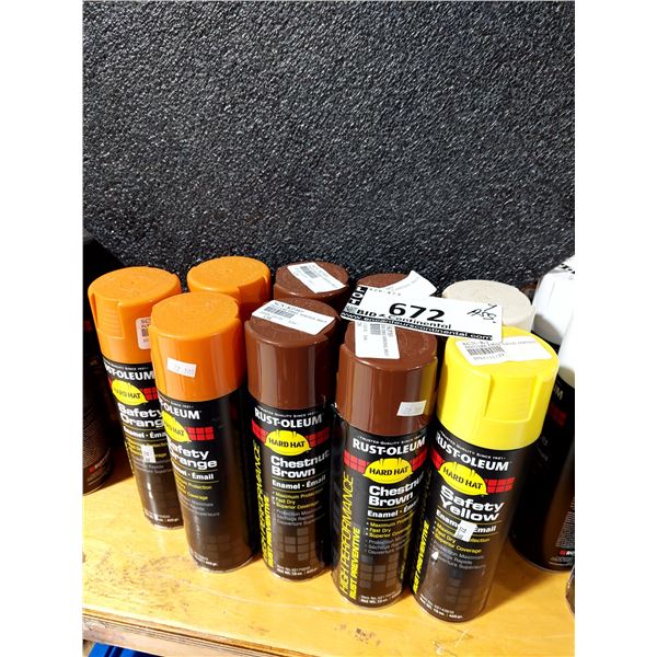 LOT DE 9 CANNES DE PEINTURE ASSORTIES