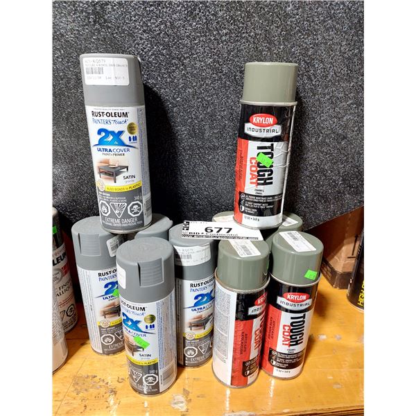 LOT DE 10 CANNES DE PEINTURE ASSORTIES