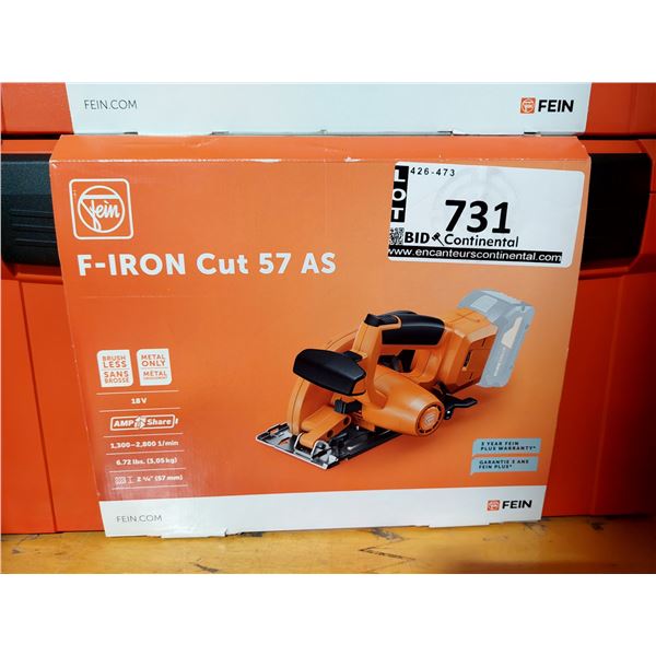 SCIE CIRCULAIRE À MÉTAUX SANS FIL FEIN F-IRON CUT 57 AS, 18 V, PROFONDEUR DE COUPE 57 MM