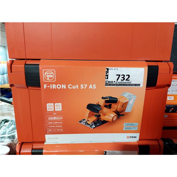 SCIE CIRCULAIRE À MÉTAUX SANS FIL FEIN F-IRON CUT 57 AS, 18 V, PROFONDEUR DE COUPE 57 MM