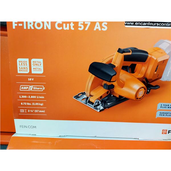 SCIE CIRCULAIRE À MÉTAUX SANS FIL FEIN F-IRON CUT 57 AS, 18 V, PROFONDEUR DE COUPE 57 MM