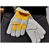 Image 1 : PAIRE DE GANTS EN CUIR FLEUR DE VACHE DOUBLÉ, GRANDEUR LARGE