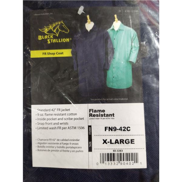 SHOP COAT RÉSISTANT AUX FLAMMES BLACK STALLION, GRANDEUR XL