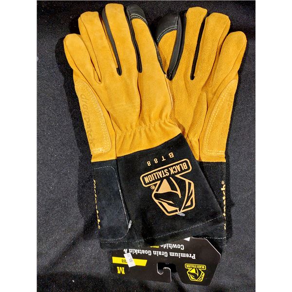 PAIRE DE GANTS EN CUIR BLACK STALLION, GRANDEUR MEDIUM
