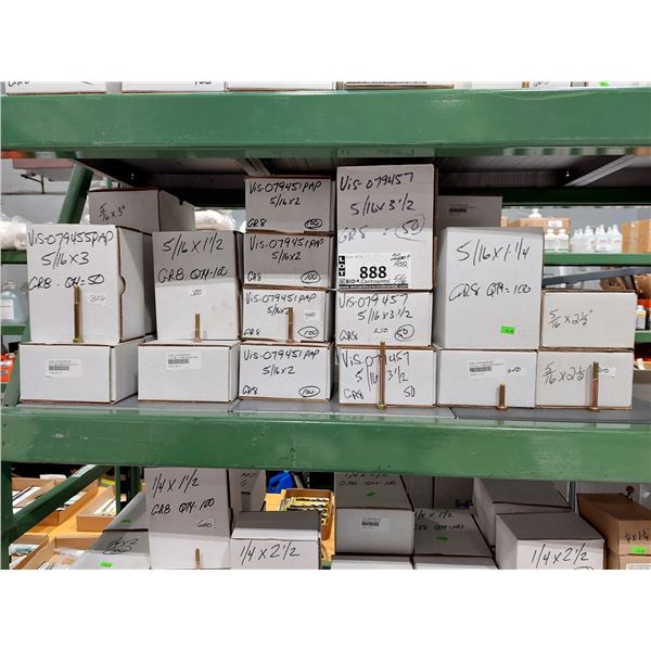 LOT DE 2200+ BOULONS 5/16 PO ASSORTIS