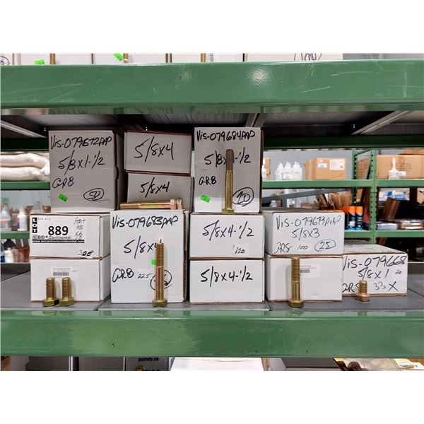 LOT DE 700+ BOULONS 5/8 PO ASSORTIS