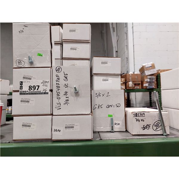 LOT DE 220+ BOULONS 3/8 PO ASSORTIS
