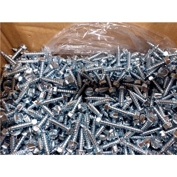 BOÏTE DE 2000 VIS AUTOTARAUDEUSES À RONDELLE TÊTE HEX FENDUE #14 X 1", 14100STSZAAJS, ZINGUÉES
