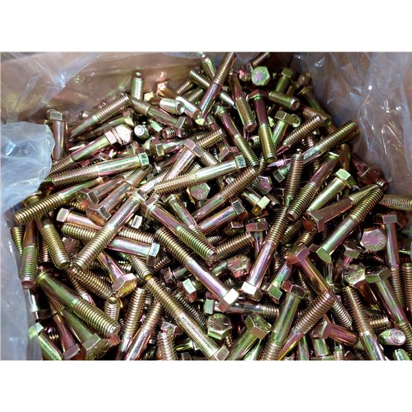 LOT DE 450 BOULONS TÊTE HEX GR8 3/8-16 X 2-1/4", 38162258CSY, ZINGUÉS JAUNE