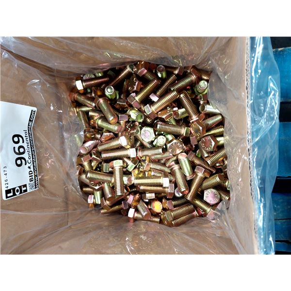 LOT DE 75 BOULONS À TÊTE HEXAGONALE GRADE 8 FILET COMPLET, 5/8-11 X 1-3/4", 63111758CSY, ZINGUÉS JAU