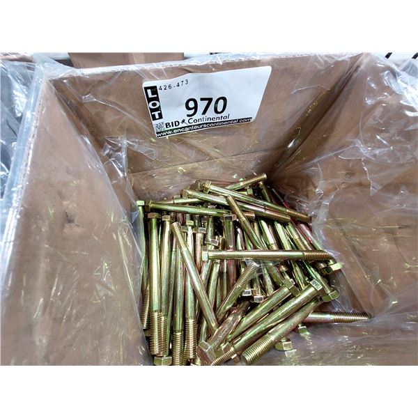 LOT DE 100 BOULONS À TÊTE HEXAGONALE GRADE 8, 1/2-13 X 6", 50136008CSY, ZINGUÉS JAUNE