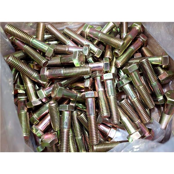LOT DE 65 + BOULONS À TÊTE HEXAGONALE GRADE 8, 5/8-11 X 2-3/4", 63112758CSY, ZINGUÉS JAUNE