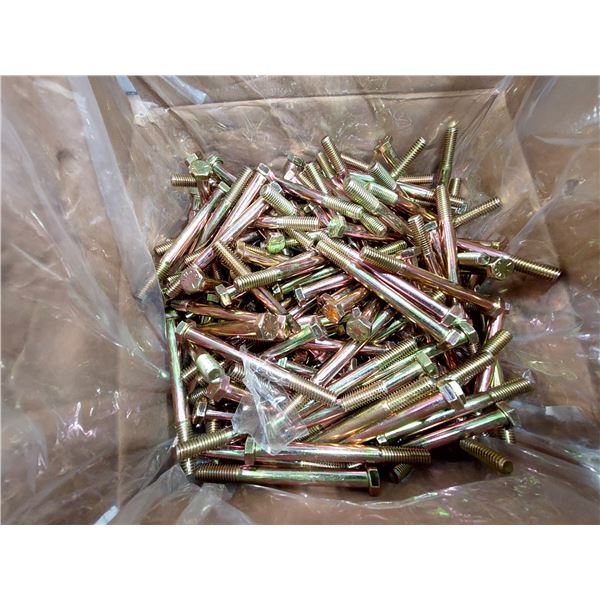 LOT DE 250 BOULONS À TÊTE HEXAGONALE GRADE 8, 3/8-16 X 4", 38164008CSY, ZINGUÉS JAUNE
