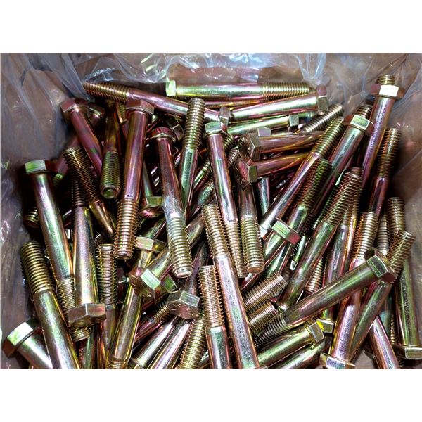 LOT DE 150 BOULONS À TÊTE HEXAGONALE GRADE 8, 1/2-13 X 4", 50134008CSY, ZINGUÉS JAUNE