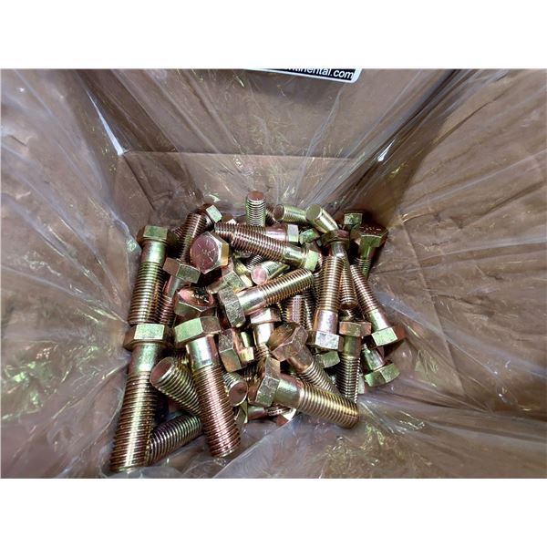 LOT DE 55 BOULONS À TÊTE HEXAGONALE GRADE 8, 7/8-9 X 3", 8893008CSY, ZINGUÉS JAUNE