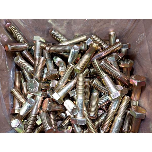 LOT DE 100 BOULONS À TÊTE HEXAGONALE GRADE 8, 5/8-11 X 3", 63113008CSY, ZINGUÉS JAUNE