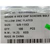 Image 3 : LOT DE 100 BOULONS À TÊTE HEXAGONALE GRADE 8, 5/8-11 X 3", 63113008CSY, ZINGUÉS JAUNE