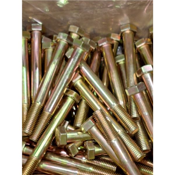 LOT DE 70 BOULONS À TÊTE HEXAGONALE GRADE 8, 5/8-11 X 5-1/2", 63115508CSY, LINDFAST, ZINGUÉS JAUNE