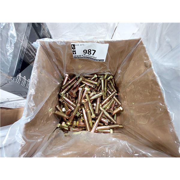 LOT DE 100 BOULONS À TÊTE HEXAGONALE GRADE 8, 5/8-11 X 3-1/2", 63113508CSY, LINDFAST, ZINGUÉS JAUNE