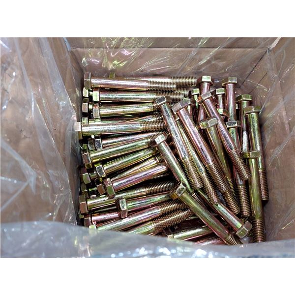 LOT DE 75 BOULONS À TÊTE HEXAGONALE GRADE 8, 5/8-11 X 5", 63115008CSY, LINDFAST, ZINGUÉS JAUNE
