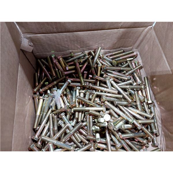 LOT DE 200 BOULONS À TÊTE HEXAGONALE GRADE 8 UNC, 3/8 X 2-3/4", HB8037502750NCZ, ZINGUÉS JAUNE