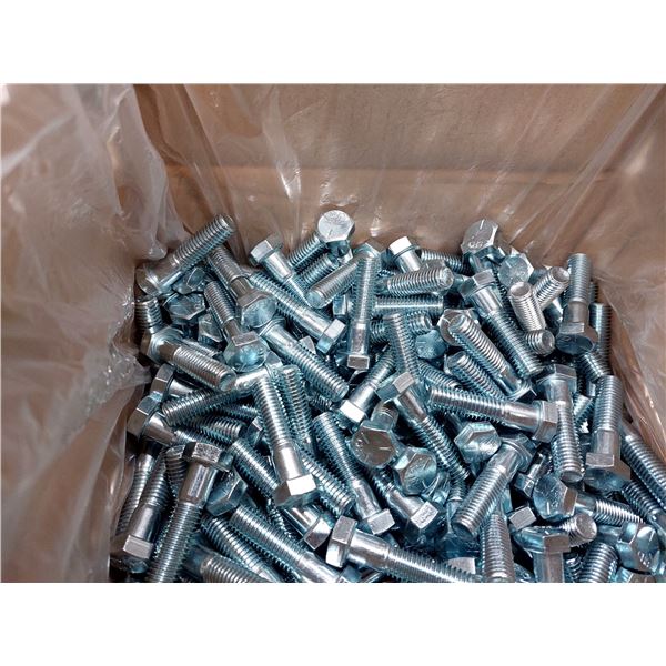 LOT DE 250 BOULONS À TÊTE HEXAGONALE GRADE 5, 1/2-13 X 2", 50132005CSZ, LINDFAST, ZINGUÉS (ZINC CLAI