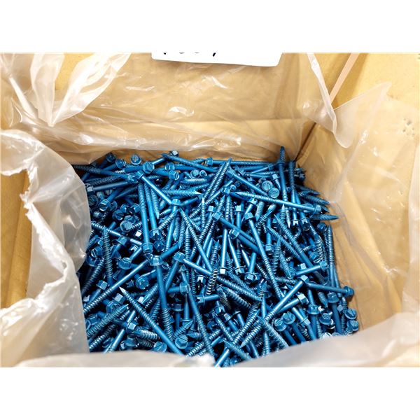 LOT DE 1000 VIS À BÉTON TÊTE HEXAGONALE À RONDELLE FENDUE, 1/4-14 X 3-1/4", 14325SCRH, REVÊTEMENT BL