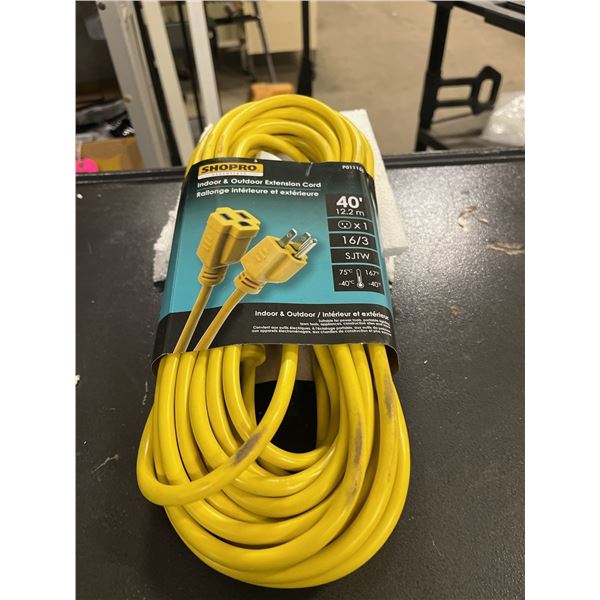 40ft Yellow Extension Cord