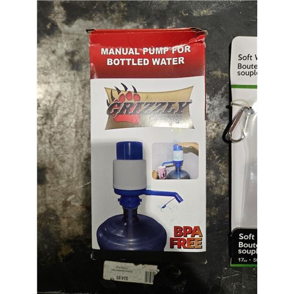 17oz Soft Water Bottle & 5 gal Water Jug Pump