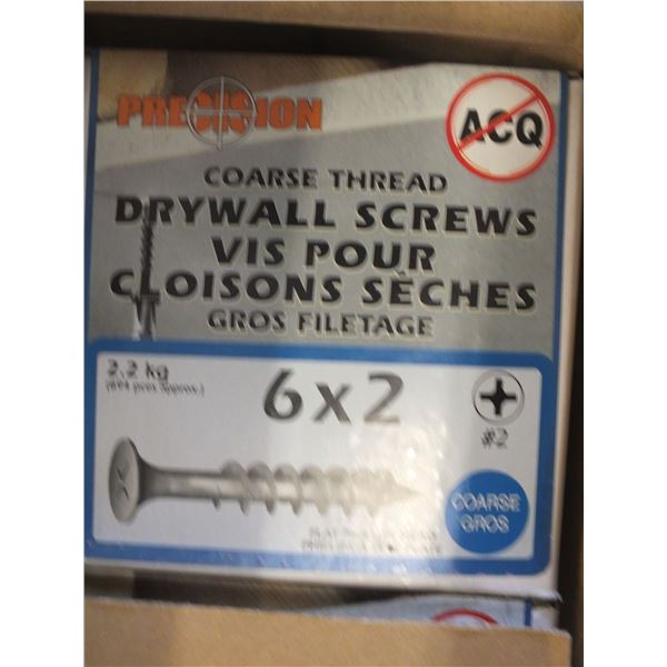 1 Case Of 4 Course Thread 6x2 Drywall Screws