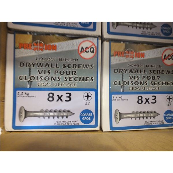 1 Case Of 4 - 8 x 3" Drywall Screws